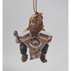 VTG 97 Santa Claus Wrench Mechanic Harley Davidson Motorcycle Christmas Ornament